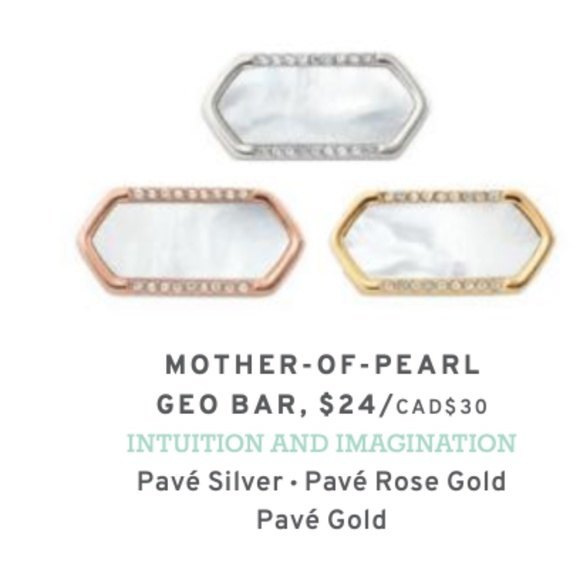 Keep Collective Geo Bar Mother-of-Pearl Pave Silver Charm (retired) - Picture 1 of 3